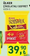 ÜLKER ÇİKOLATALI GOFRET 4X36 G fiyat ve kampanya bilgisi